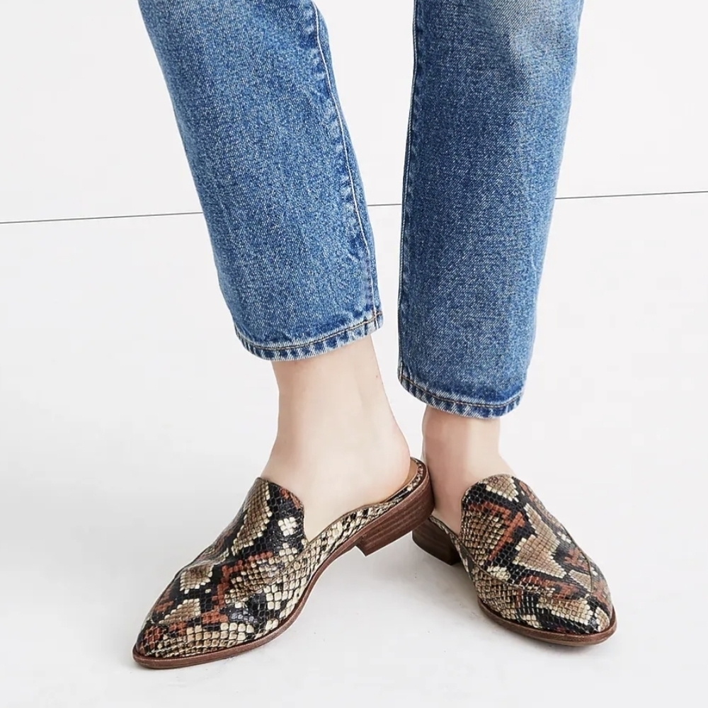 Madewell Snake Print Mules